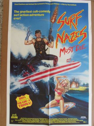 Vintage 1980s Movie Poster Surf Nazi Must Die Troma Fair
