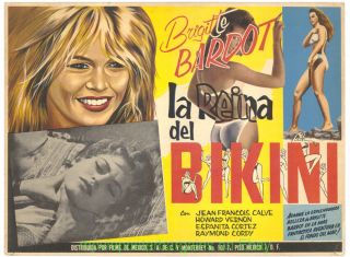The Girl In The Bikini Lobby Card Size Movie Poster Mexican Brigitte Bardot