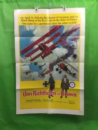 Von Richthofen And Brown One Sheet Movie Poster World War I Aviation Pilots 1971