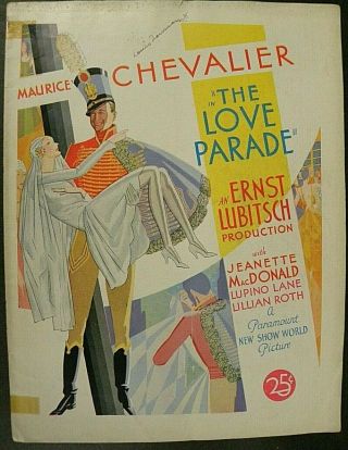 " The Love Parade " Program,  Maurice Chevalier 1929 Ernst Lubitsch