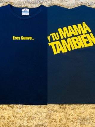 Vintage Y2k Y Tu Mama Tambien ‘eres Suave’ Blue Movie Crop Top Collectors Shirt