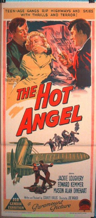 The Hot Angel Movie Poster 1958 Australian Daybill Size 13x30 Stone Litho Art