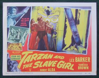 Signed Vanessa Brown (jane) Tarzan And The Slave Girl Orig 1950 Lobby Card 3 Nf