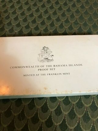 1972 Bahama Islands 9 Coin Silver Proof Set Franklin Sleeve