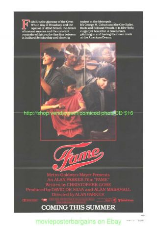 Fame Movie Poster 27x41 Folded Advance Style Irene Cara 1980