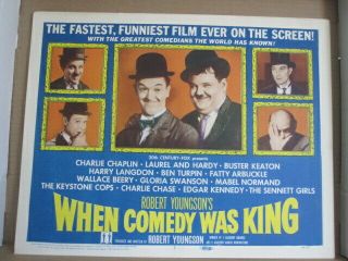 When Comedy Was King Movie Lobby Card Set Of 8 - Laurel & Hardy,  Charlie Chaplin,