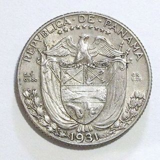 Panama - 1/4 Balboa 1931 Silver - Keydate - Very Scarce - Mintage:48.  000