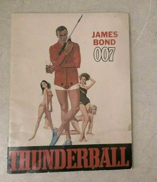 James Bond 007 Thunderball (sean Connery) 1965 Souvenir Movie Program