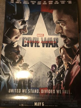 Captain America: Civil War 27x40 D/s Poster
