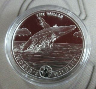2020 The Whale,  Worlds Wildlife, .  999 Silver Bunc Congo 20 Francs 1oz Coin