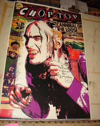 Texas Chainsaw Massacre 2 Chop Top Poster Bill Moseley Autographed Screen Print