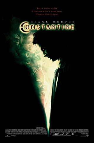 Constantine Movie Poster 2 Sided Final 27x40 Keanu Reeves Rachel Weisz