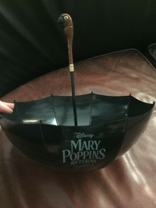 Disney Mary Poppins Returns Collectable Umbrella Movie Popcorn Bucket Rare