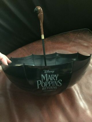 Disney MARY POPPINS RETURNS Collectable Umbrella Movie Popcorn Bucket RARE 3