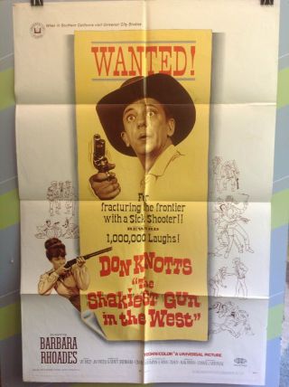 Knotts,  Don " Shakiest Gun In The West " Movie Poster 1972