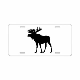 Cafepress Moose: Black License Plate (2012839813)