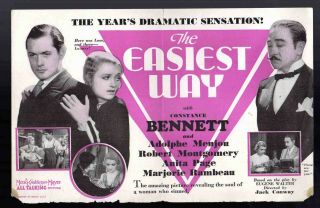 The Easiest Way - 1931 Constance Bennett,  Adolphe Menjou,  Robert Montgomery