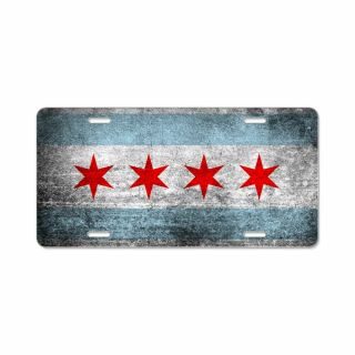 Cafepress Vintage Distressed Chicago Flag License Plate (1533950278)