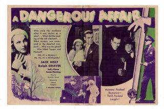 A Dangerous Affair - 1931 Jack Holt,  Ralph Graves,  Sally Blane