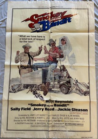 1977 Smokey And The Bandit 1sh Movie Poster 27 X 41 Burt Reynolds