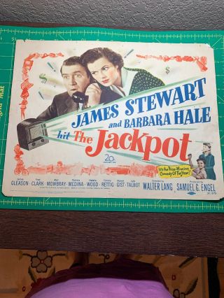 Vintage Jimmy Stewart Movie Poster 1950 Lobby Card Hit The Jackpot