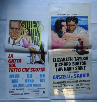 Elizabeth Taylor/the Sandpiper,  Cat On A Hot Thin Roof/un29/ 2 Italian Posters