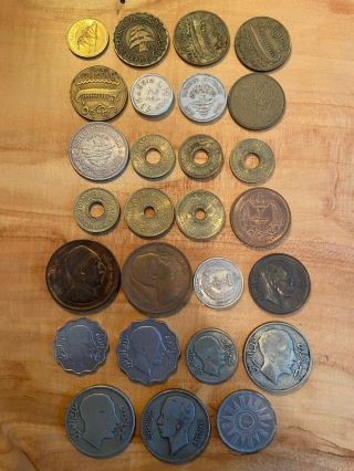 27 Coins: Lebanon Libya Kuwait Iraq - Fils,  Piastres,  Mil Qirsh - Middle East