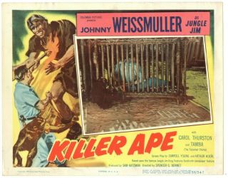 Johnny Weissmuller Killer Ape 1953 Orig 11x14 Lobby Card Lc4066