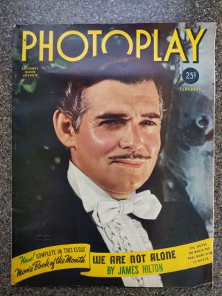 Vintage Photoplay February 1940 Gwtw Story By Clark Gable Fn/vf Beauty