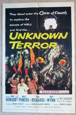 Unknown Terror 1957 1sht Movie Poster Fld Ex