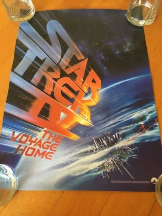 Star Trek The Voyage Home Promotional Home Video Poster 1986 13.  5”x18.  5”