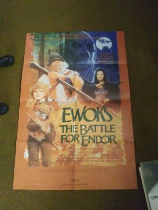 Star Wars - Ewoks - The Battle For Endor - Poster 1990 Video Store Promo - - Rare