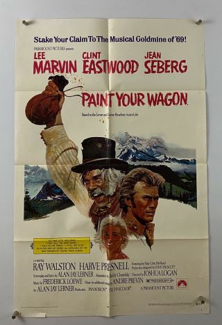 Paint Your Wagon Movie Poster (vg, ) One Sheet 1969 Clint Eastwood 5537
