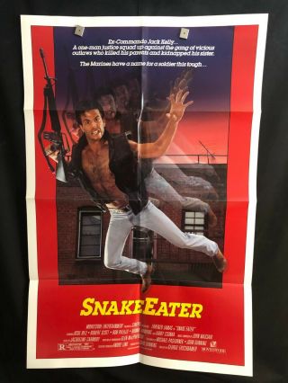 Snake Eater 1989 One Sheet Movie Poster Lorenzo Lamas