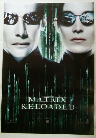 The Matrix Reloaded 2003 Keanu Reeves Teaser Sci - Fi Vintage Movie Poster