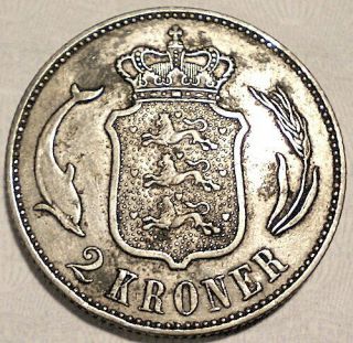 Denmark 2 Kroner 1897 Ef Spots Km - 798.  2 Silver Mintage 157,  000 Postpaid In Usa