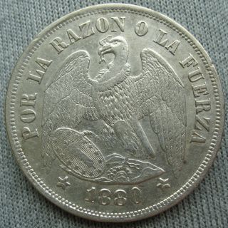 1880 Chile Silver 1 Peso