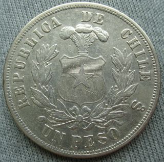 1880 Chile Silver 1 Peso 2