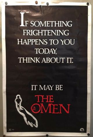 Rolled 1976 The Omen Teaser One Sheet Movie Poster