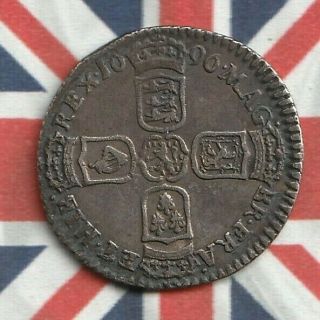 1696 King William Iii Great Britain 6 Pence - 92.  5 Silver - 324 Years Young