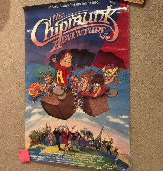 Movie Poster One Sheet The Chipmunks Adventure 1987 Chipettes 40x27”