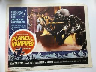 Vintage Lobby Card Horror 11x14 U.  S.  Movie Planet Of The Vampires 1965