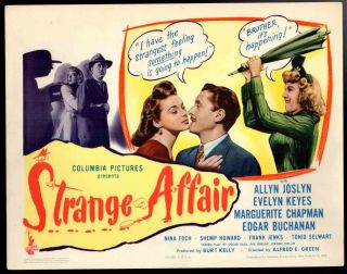 Strange Affair - 1944 Allyn Joslyn,  Evelyn Keyes,  Marguerite Chapman Title Card