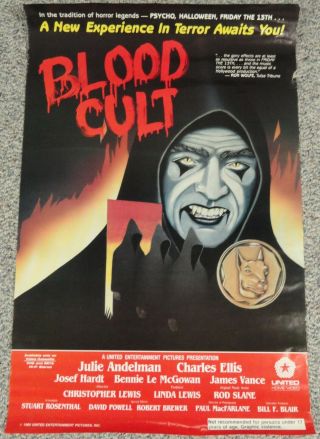 Blood Cult Video Movie Poster - 1985 - Co - Ed Killer Cult Slasher