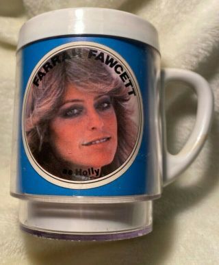 Farrah Fawcett As Holly On Plastic Mug/cup 1976 Mgm 