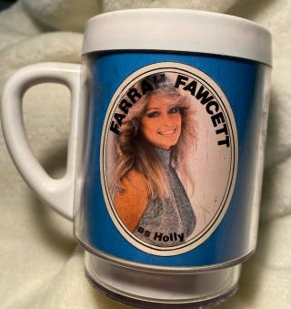 Farrah Fawcett as Holly on Plastic Mug/Cup 1976 MGM ' s Logan ' s Run in blue 2