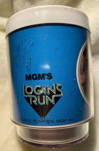 Farrah Fawcett as Holly on Plastic Mug/Cup 1976 MGM ' s Logan ' s Run in blue 3