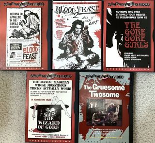 5 Herschell Gordon Lewis Horror Films Dvds Blood Feast Gore Gore Girls