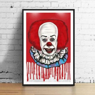Stephen King Pennywise The Clown Tim Curry 1990 It Horror Movie Poster Art Print