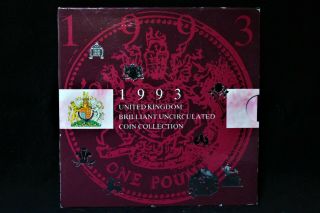 1993 United Kingdom Brilliant Uncirculated Coin Set With Eec 1992/1993 50 Pence